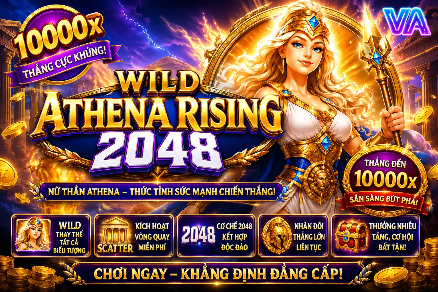 QH88 Wild Athena Rising – Trải Nghiệm Slot Thần Thoại Hy Lạp